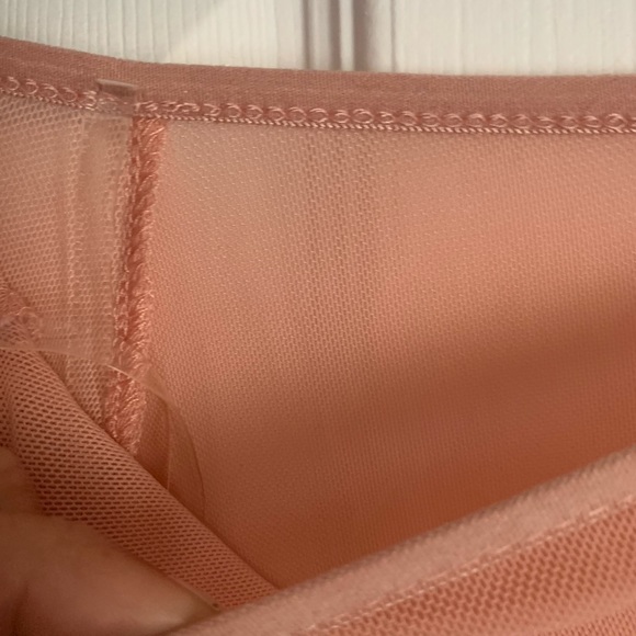 NWOT Pink Sheer Off the Shoulder Thong Bodysuit - Picture 4 of 12